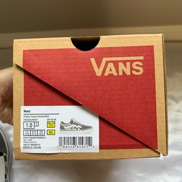 Vans Youth Size 1 Ward Flame Check Shoes - Picture 8 of 8